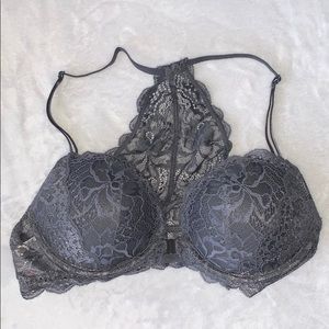 Grey VS PINK front clasp racer back bra